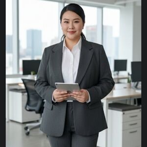 Fashion Nova Have A Little Faith Blazer Grey Size 1X Oversized Lapel Collar